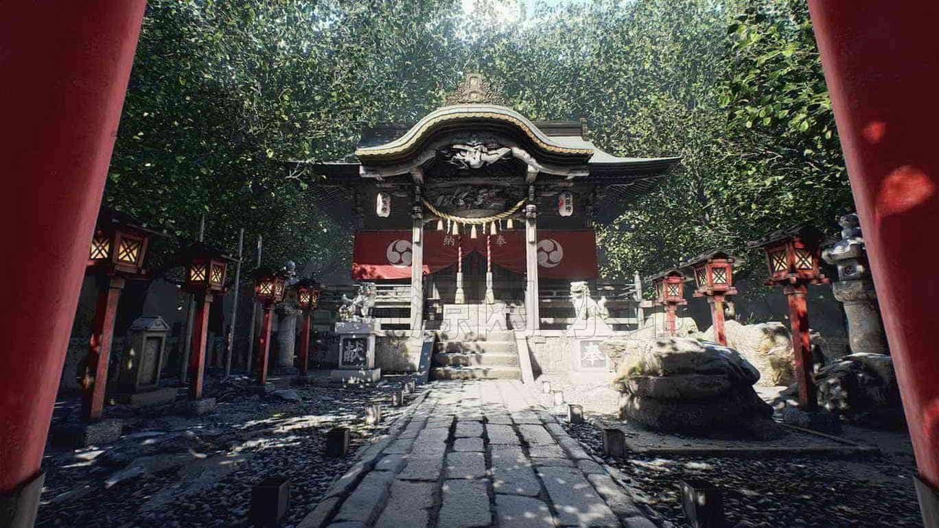古风国风模型UE5035-Shinto-Shrine雅典古代建筑日式风格UE5项目-B站/公众号:特效向