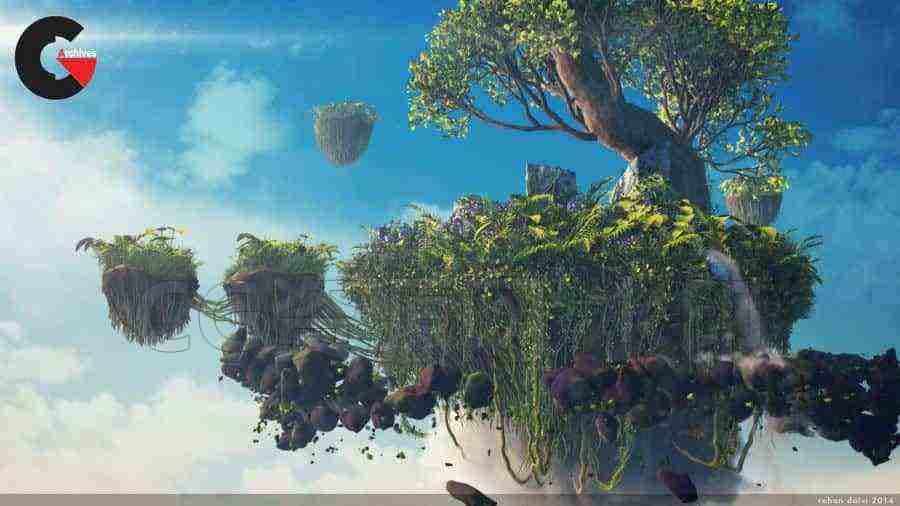 Houdini漂浮岛Floating island课程-B站/公众号:特效向