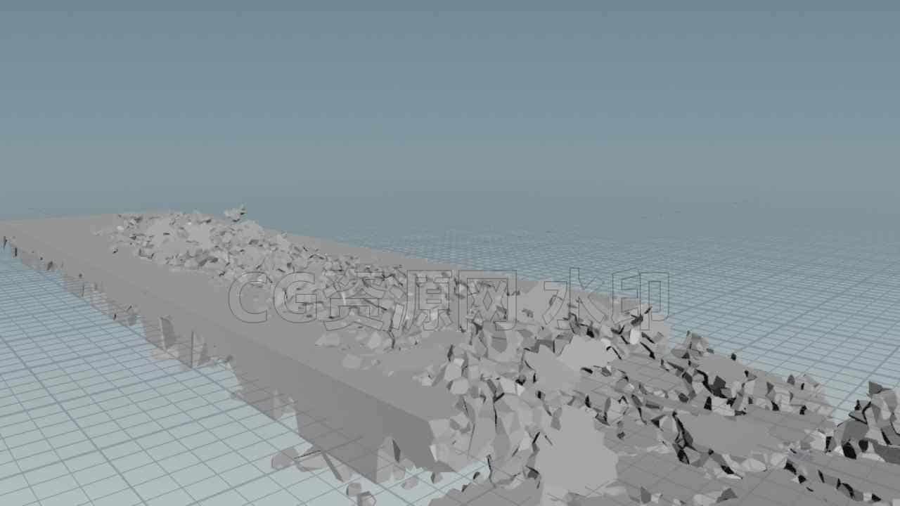 houdini毁灭地裂地陷特效工程文件-B站/公众号:特效向