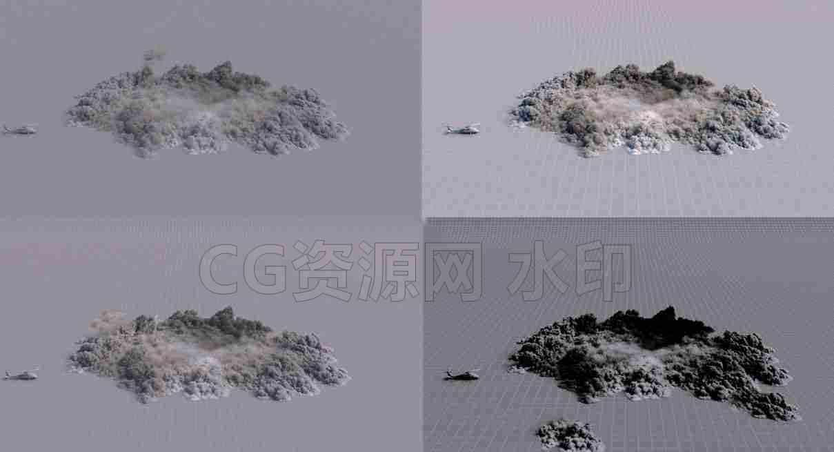 Houdini18.5电影级爆炸地面烟尘文件-B站/公众号:特效向