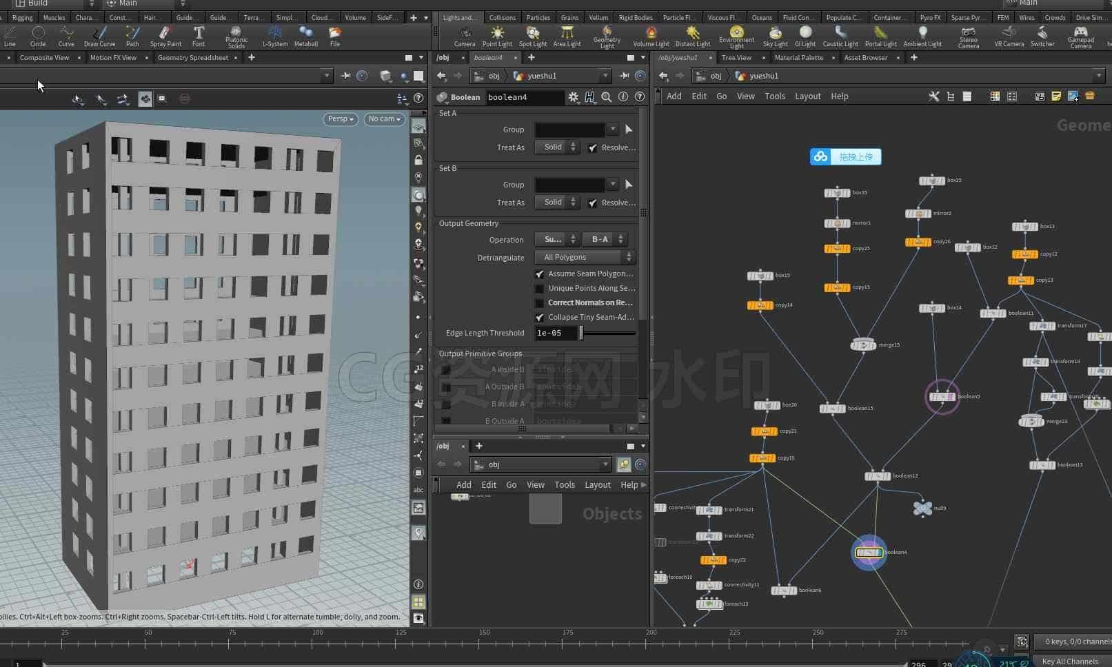 图片[2]-houdini大楼倒塌破碎特效hip工程文件-B站/公众号:特效向