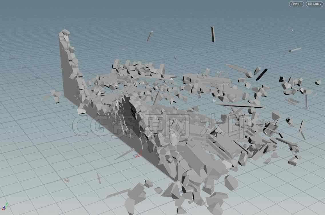 houdini破碎force密度驱动力场爆破hip文件 pyro 粒子特效-B站/公众号:特效向