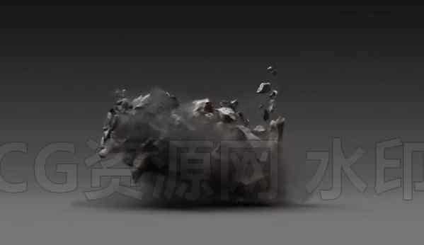 houdini17岩石烟尘飞舞烟雾hip工程文件Orbiting Rock – (H17 – HIP File)-B站/公众号:特效向