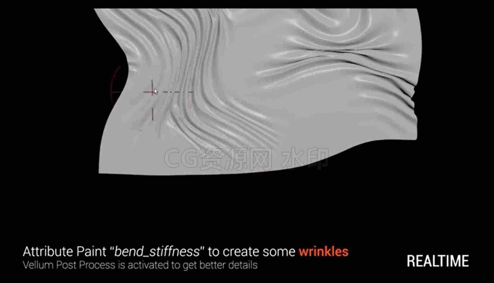 布料雕刻艺术工程Houdini 18 Cloth Sculpting Brush R&D-B站/公众号:特效向