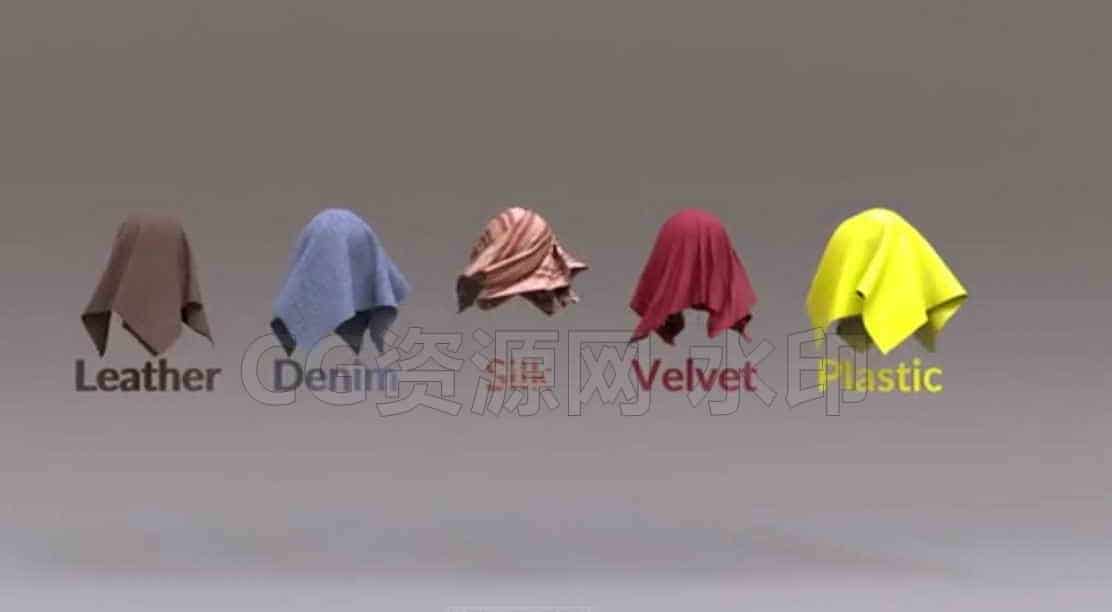 Houdini布料种类预设包Houdini cloth types comparison-B站/公众号:特效向