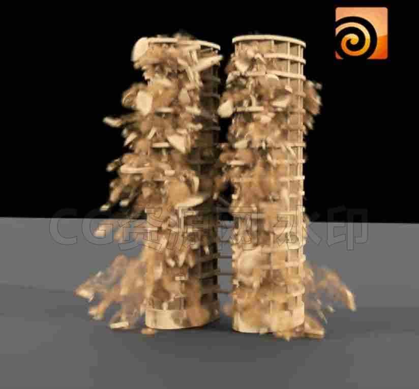 建筑破碎倒塌hip工程文件D-B站/公众号:特效向