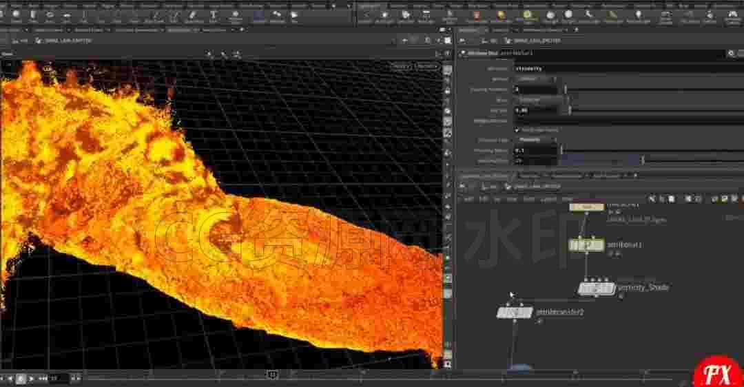 图片[5]-第9篇 快速运动的岩浆火焰怪物Houdini Snake Lava Monster Project-B站/公众号:特效向