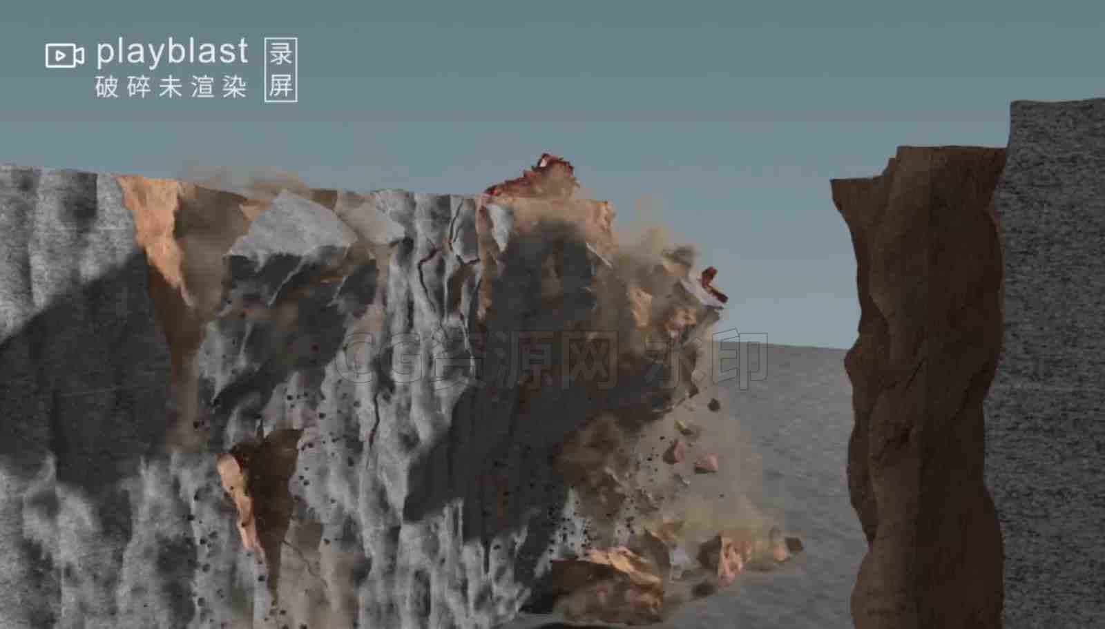 houdini19悬崖破碎倒塌hip工程-B站/公众号:特效向