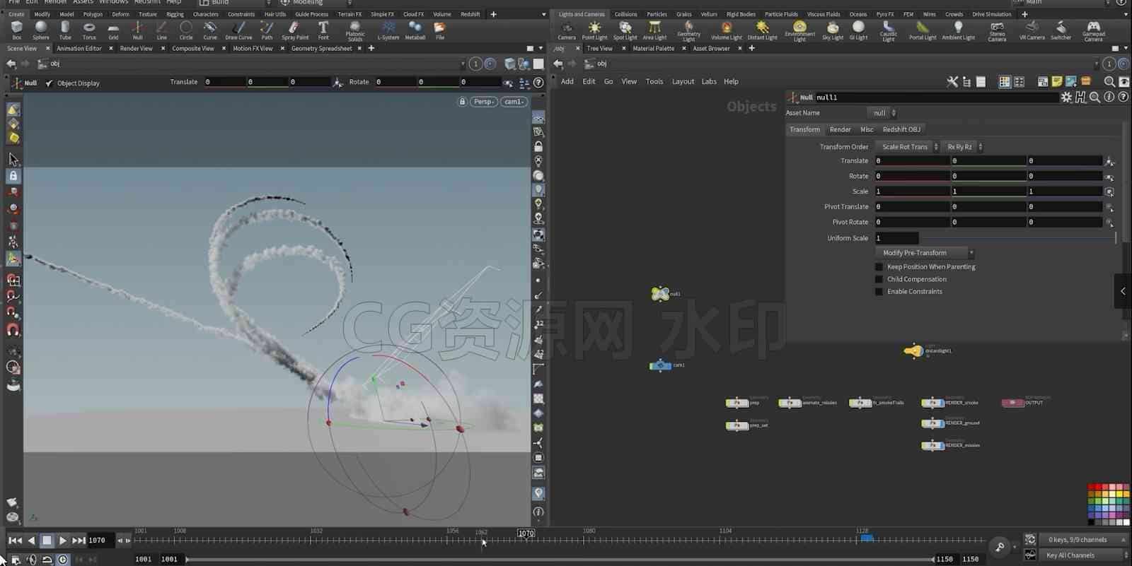 图片[2]-Houdini轻松掌握拖尾烟雾pyro Smoke Trails效果课程Houdini Smoke Trails-B站/公众号:特效向