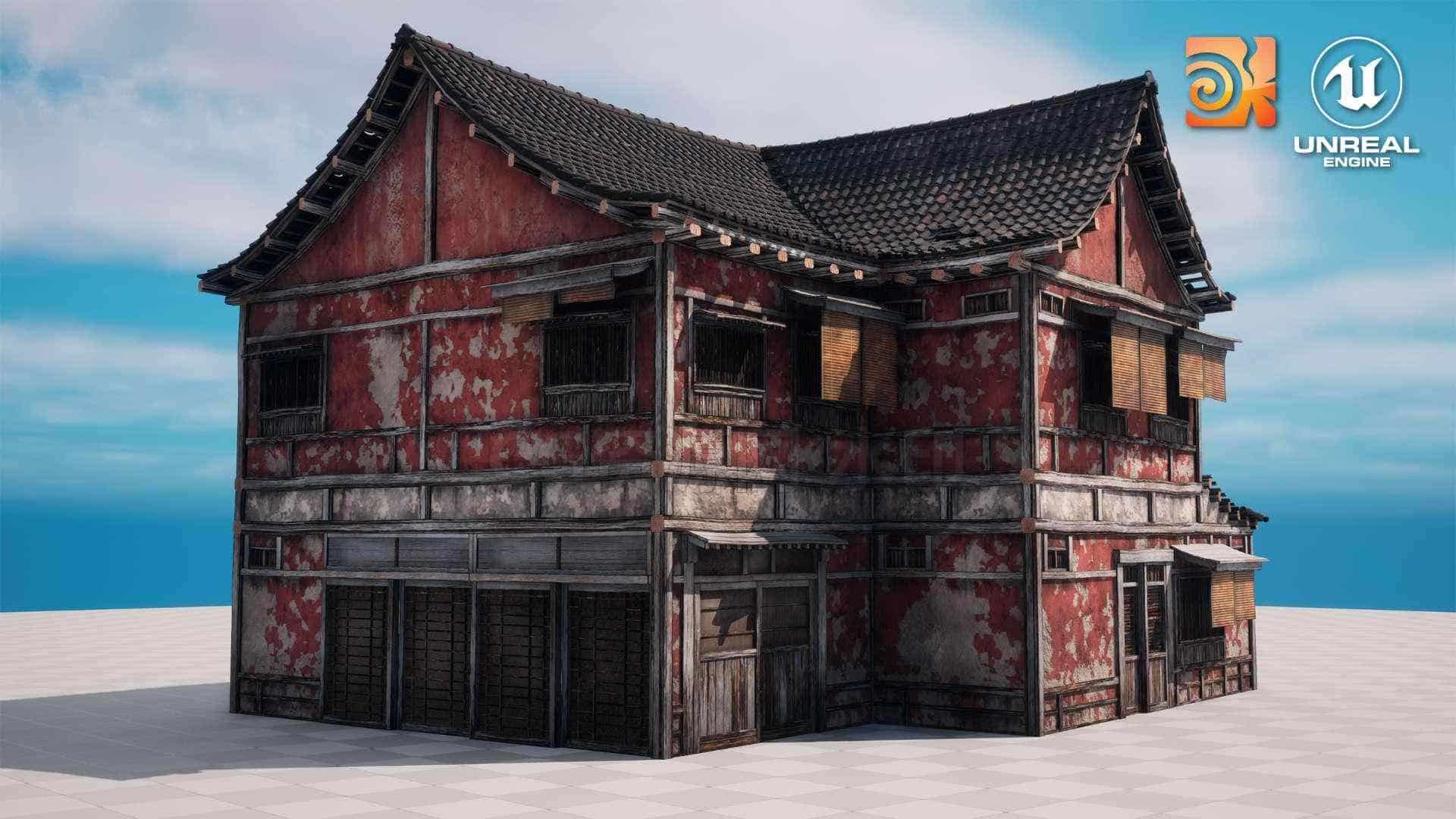 Houdini结合UE5程序化日本建筑房屋表现项目工程Procedural Japanese Houses for Unreal Engine 5虚幻搜索保密-B站/公众号:特效向