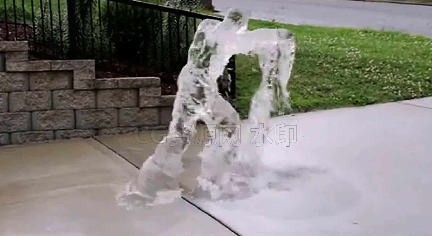 Houdini18.5水人汇聚Flip流体特效模拟工程文件hip打湿贴图-B站/公众号:特效向