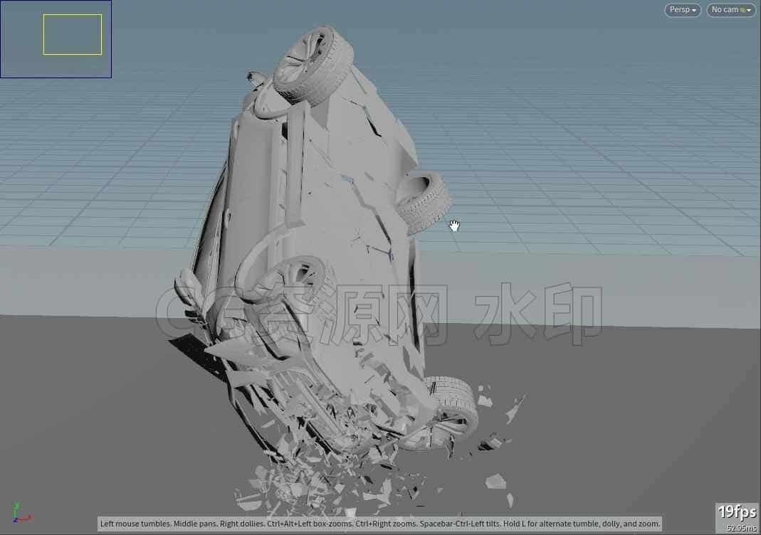 houdini破碎特效汽车摔地hip工程文件-B站/公众号:特效向