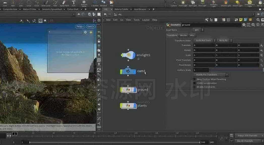 渲染id通道Cryptoid (Houdini Mantra)-B站/公众号:特效向