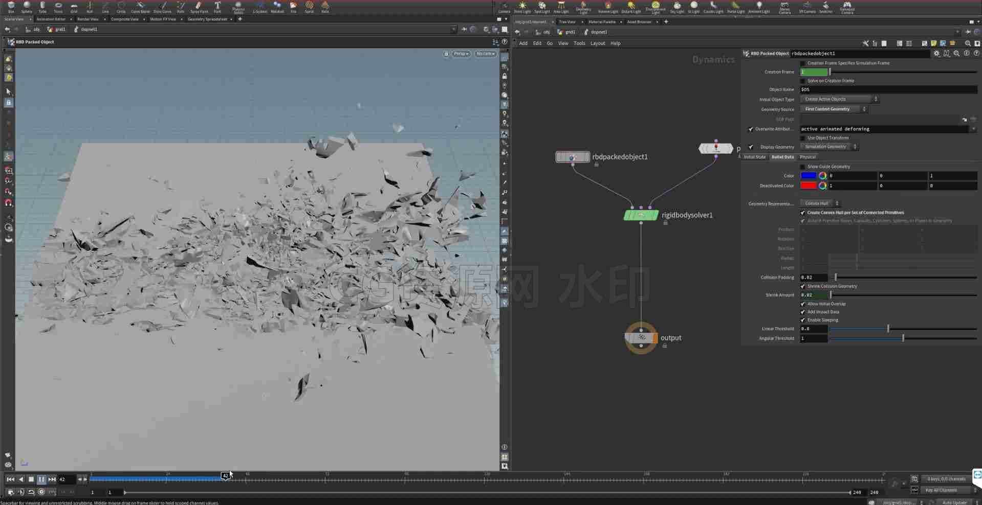 激活刚体破碎hip工程Activating RBDs in Houdini-B站/公众号:特效向