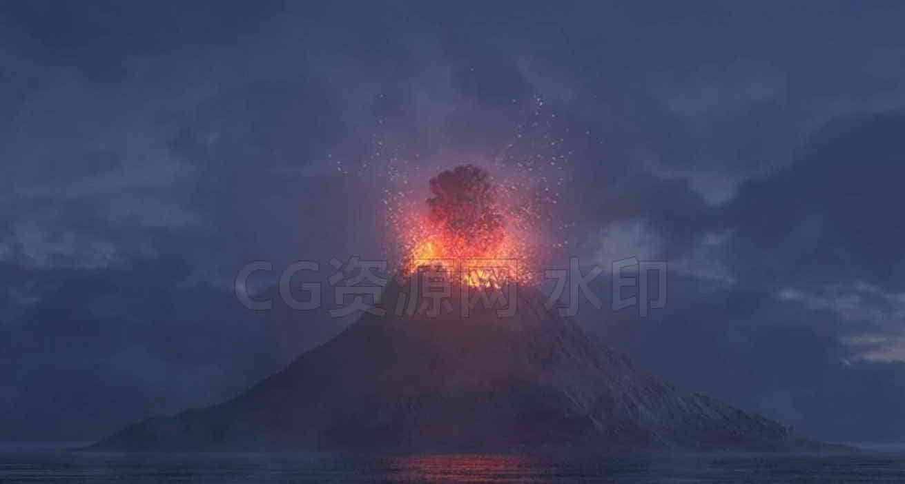houdini18火山喷发特效hip工程文件-B站/公众号:特效向