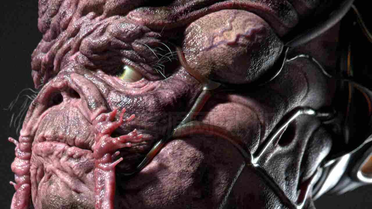maya houdini zbrush创建生物怪物半身像designing-creating-a-creature-bust-B站/公众号:特效向