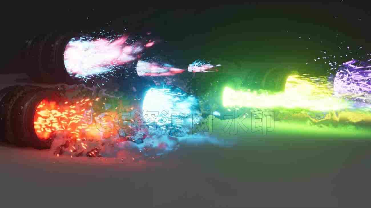 虚幻5火焰拖尾引擎项目Rocket Thruster Exhaust FX 科幻尾焰特效包保密-B站/公众号:特效向