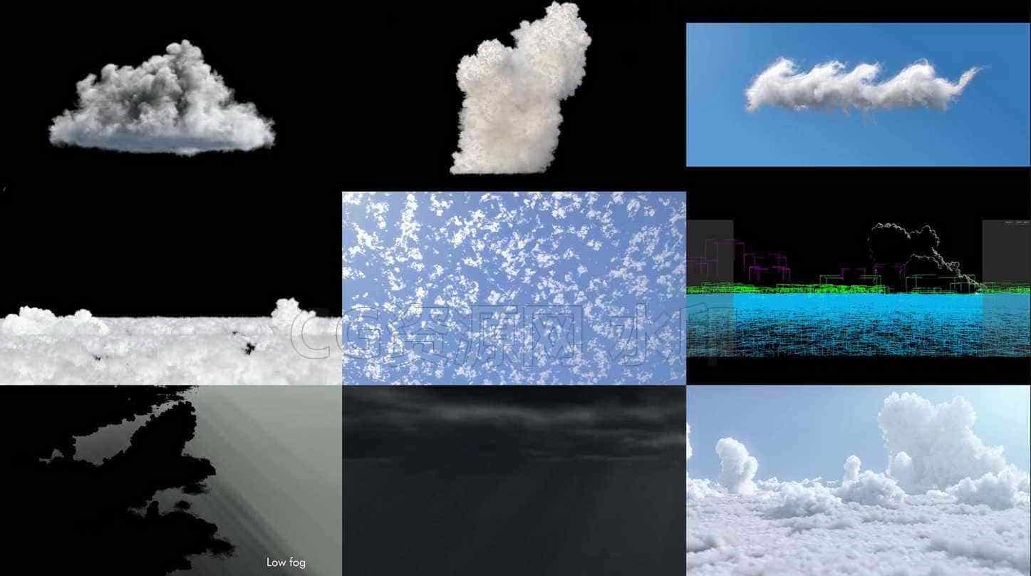 超多写实形态云制作云资产+渲染hip工程Cloud Modelling in Houdini-B站/公众号:特效向
