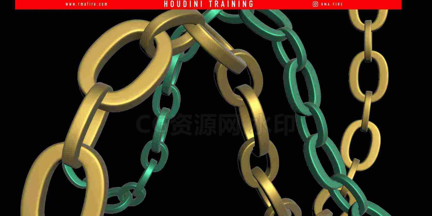 在Houdini中创建铁链hip工程文件Create chains in Houdini-B站/公众号:特效向