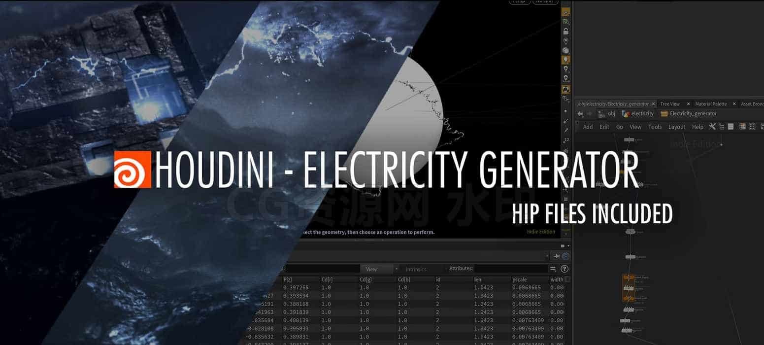 Houdini闪电电流教程hip工程f-B站/公众号:特效向