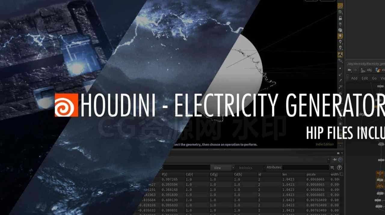 第89篇 Houdini闪电/腐蚀效果两套教程带hip文件-B站/公众号:特效向