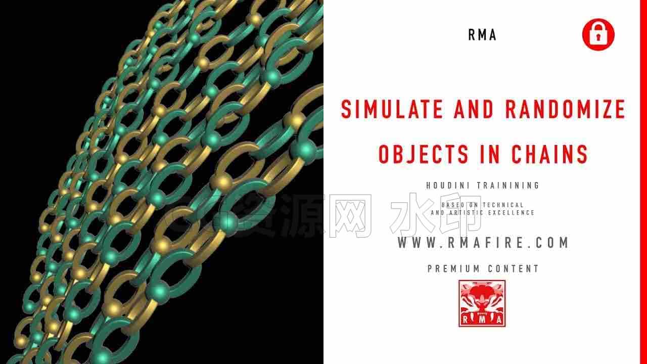 随机飘动的铁链hip工程Simulate and randomize objects in chains in Houdini-B站/公众号:特效向