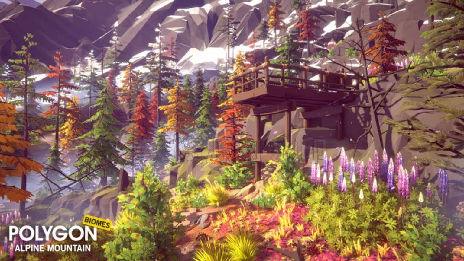 图片[5]-PNB阿尔卑斯山-自然生态区POLYGON – Alpine Mountain – Nature Biome【UE5模型场景】-B站/公众号:特效向