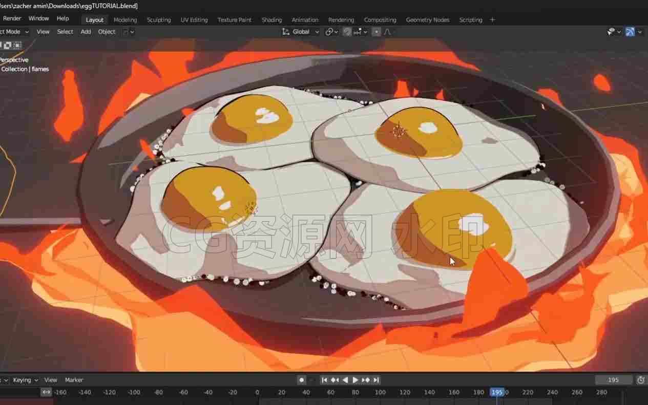 blender鸡蛋动画！(免费下载原文件)！-B站/公众号:特效向